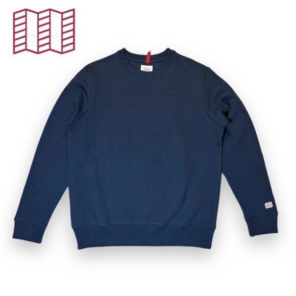 Topo Designs Organic Cotton Crewneck Sweatshirt in Navy Blue Uni Sz XS-S NEW - Picture 1 of 6